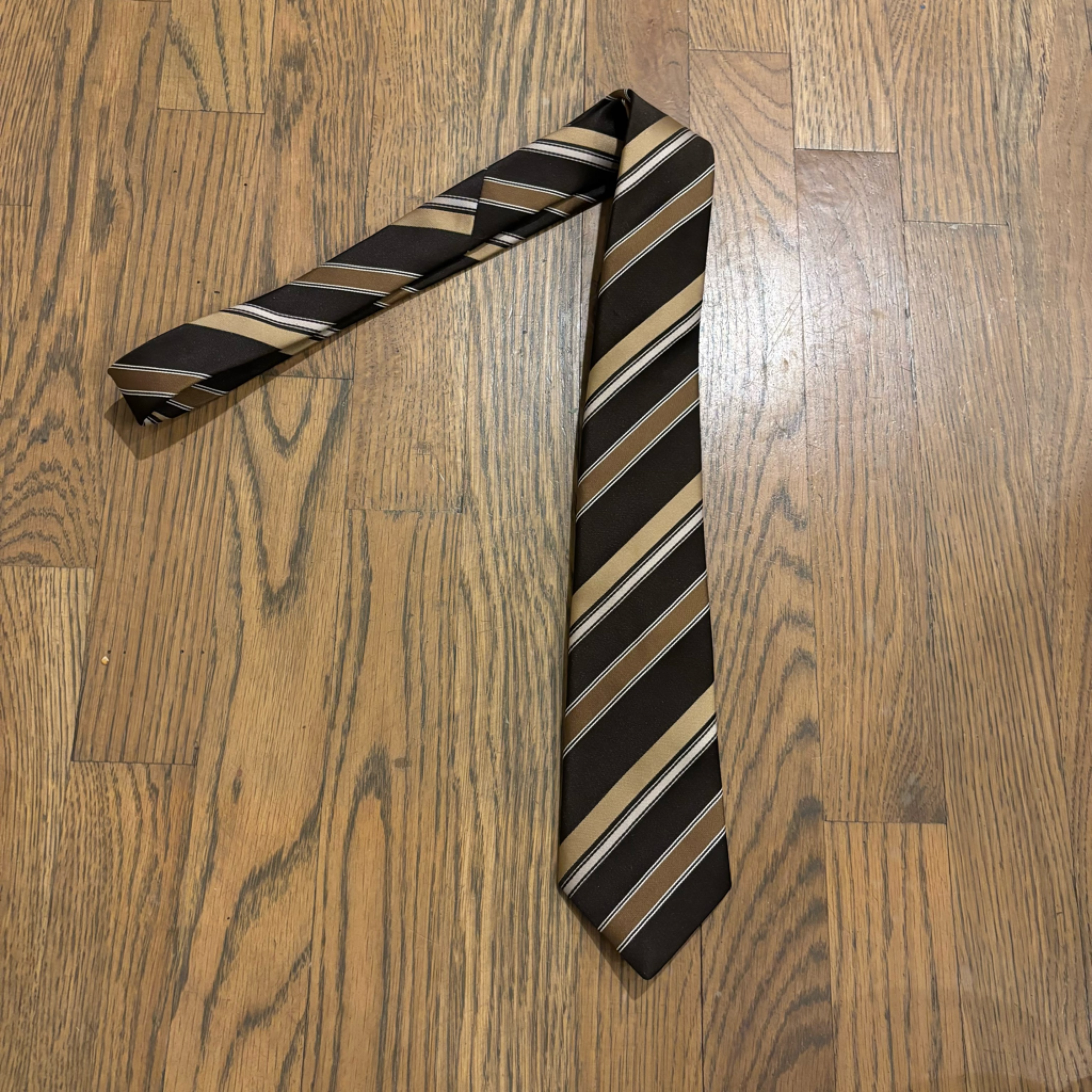 Christian Dior Monsieur Classic Brown Stripe Tie